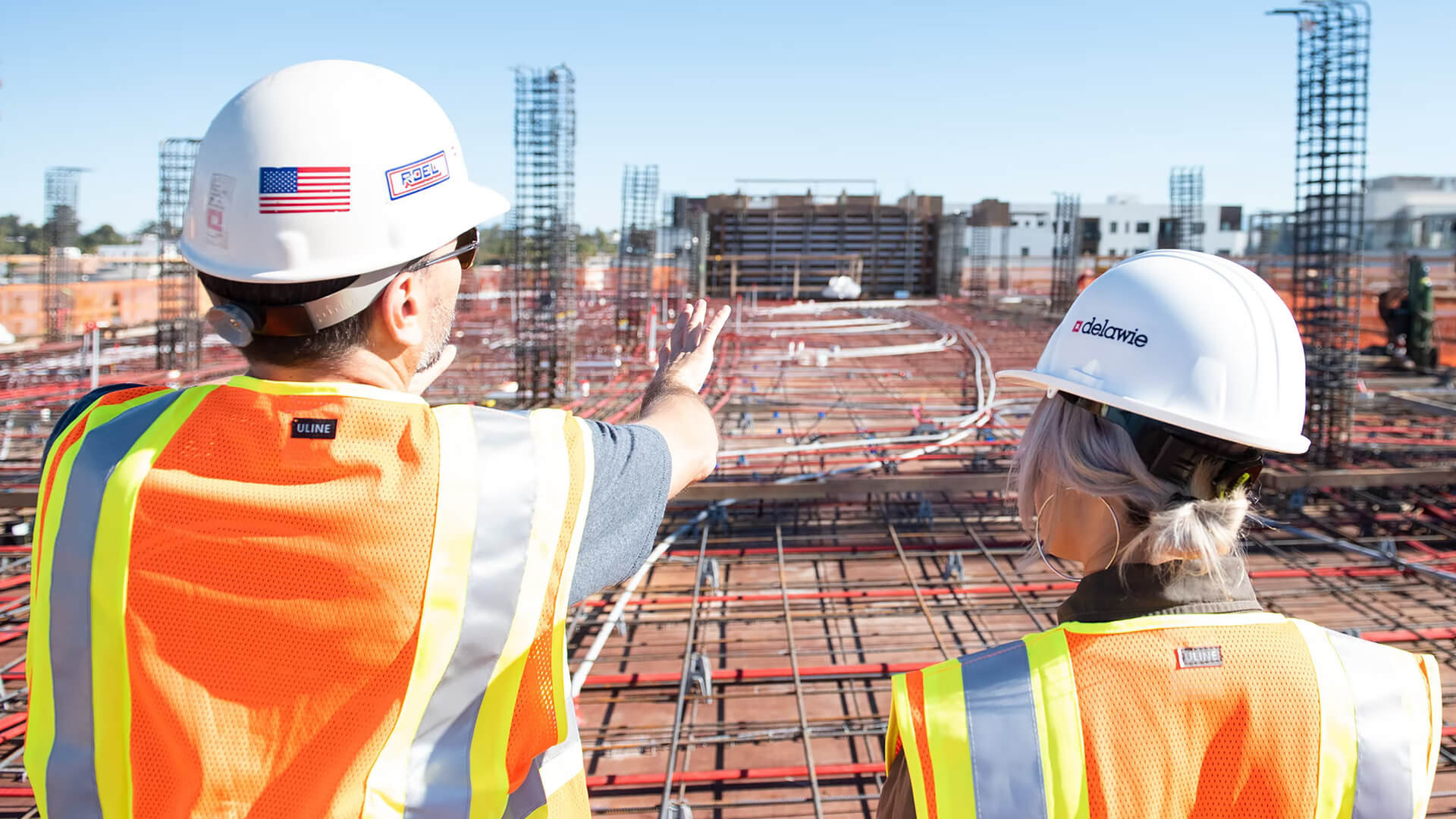 Construction site with workers